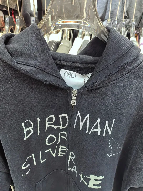 Nouveau surdimensionné PALY sweat à capuche pour homme femme lavé noir endommagé meilleure qualité décontracté Vintage Cardigan Zip sweats