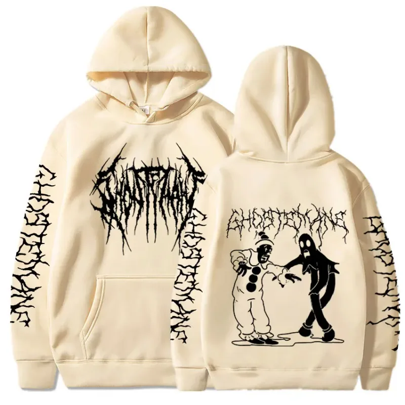 Ghostemane dubbelzijdig print hoodie herenmode hiphop metal rock hoodies gothic oversized sweatshirt trainingspak streetwear