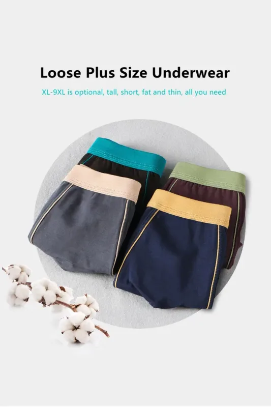 Large Size Seamless Underwear Men Solid Cotton Boxer Shorts Men's Panties Breathable Boxers Mens Pack Underpants Man