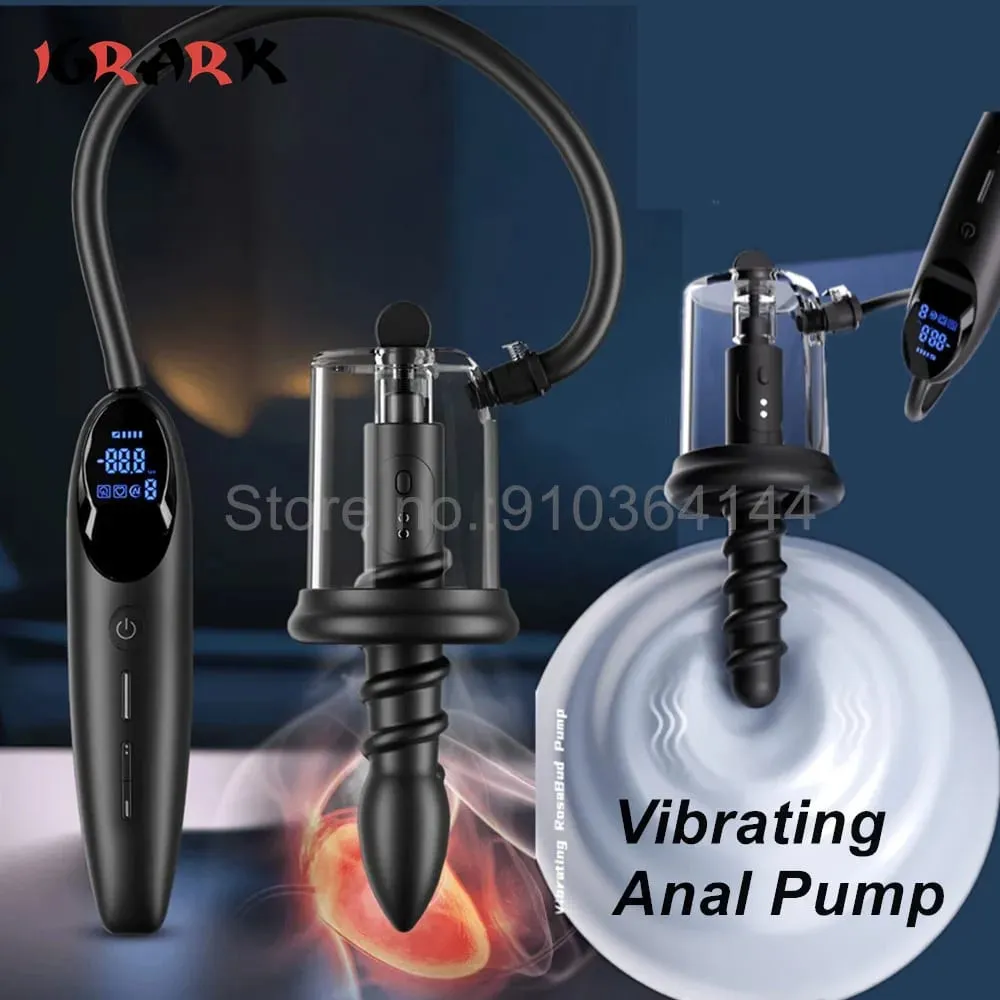 Electric Vibration Sucking Anus Rosebud Pump Vibrating Butt Plug Vacuum Sucker Prostate Massager Male Anal Sex Toys For Men Tool