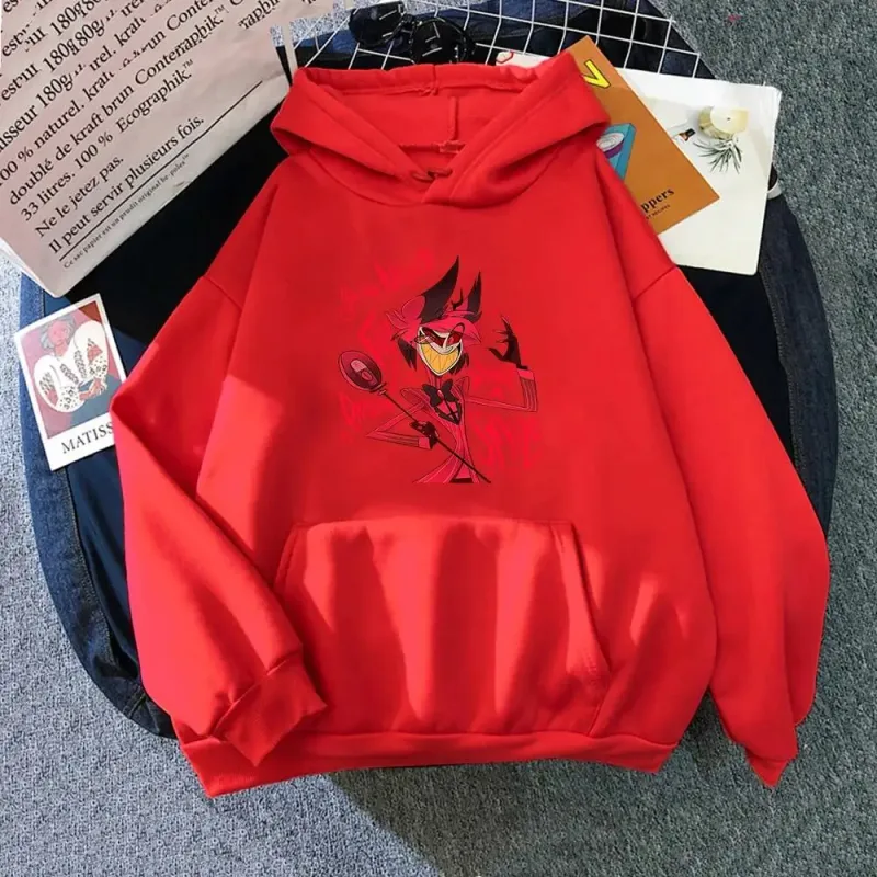 Alastor Cartoon Women's Sweatshirt Fashion Harajuku Funny Kawaii Graphic Unisex Streetwear Vintage Hoodies LE 2024 Oversized