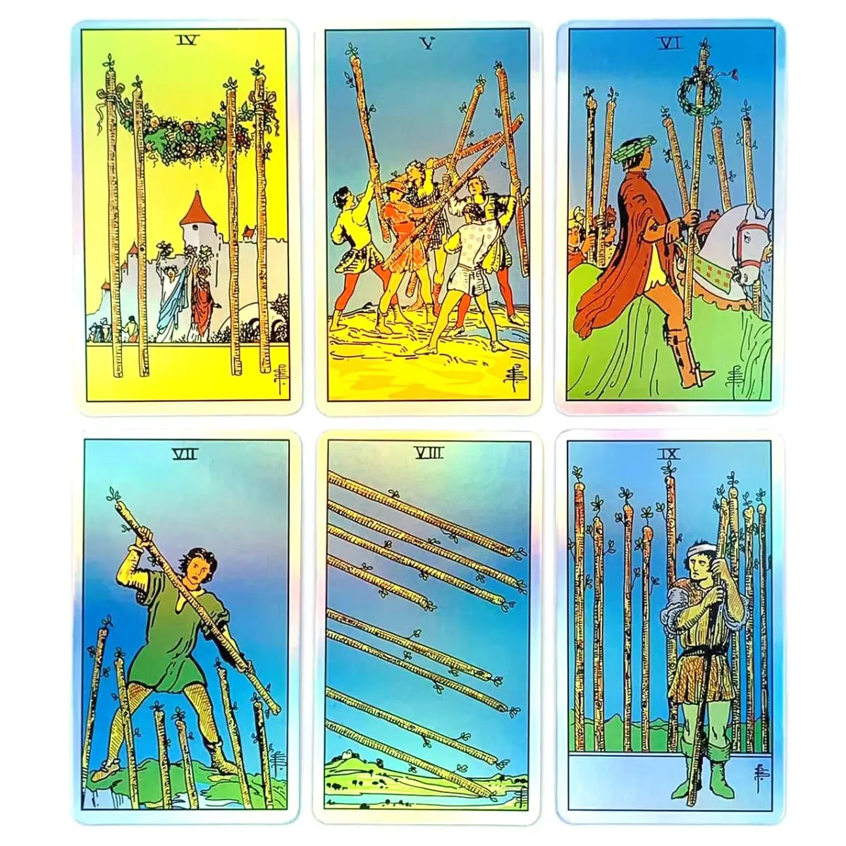 Holographic Rainbow Classic Tarot Deck 78Pcs Iridescent Tarot Cards With Guidebook Divination Oracle Card For Beginners — image 4