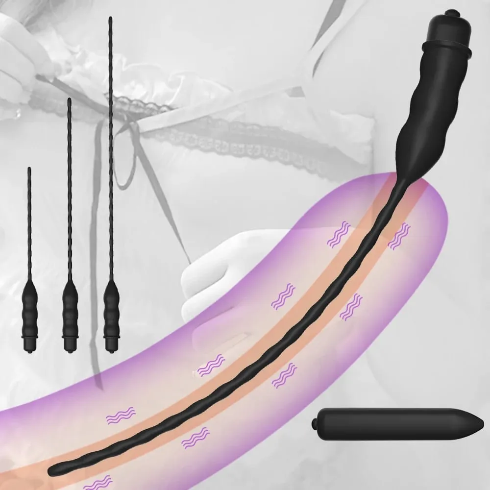 Silicone Horse Eye Stick Penis Plug Urethra Beads Urethral Stimulator Sounding Urethral Masturbation Climax Sex Toys for Men
