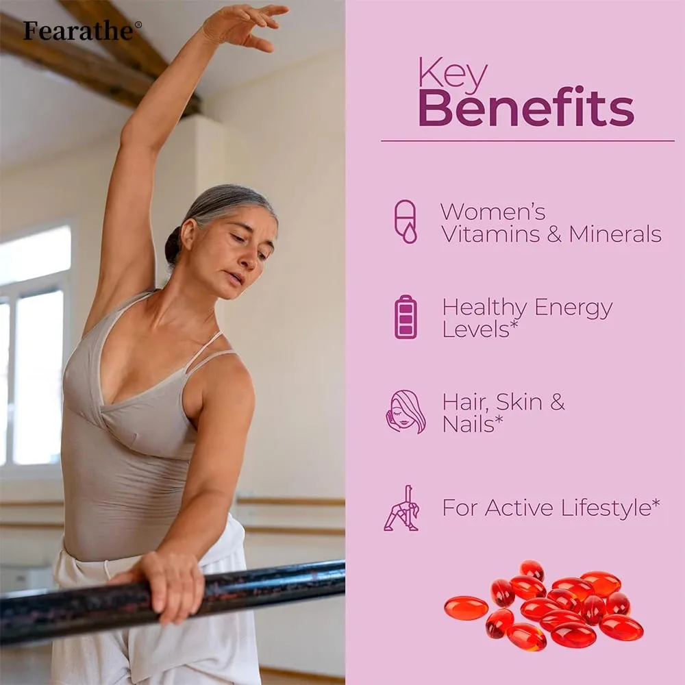 Women's Daily Multi Capsules - Antioxidant Daily Multivitamin To Support Energy and Immune Health - 120 Capsules