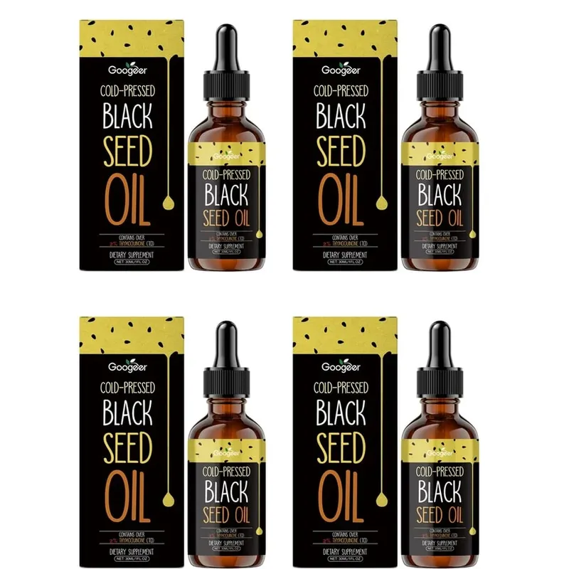 Googeer 30ML Cold-Pressed Black Seed Oil Nigella Sativa High Thymoquinone Content over 2% Antioxidant Health Support Supplement