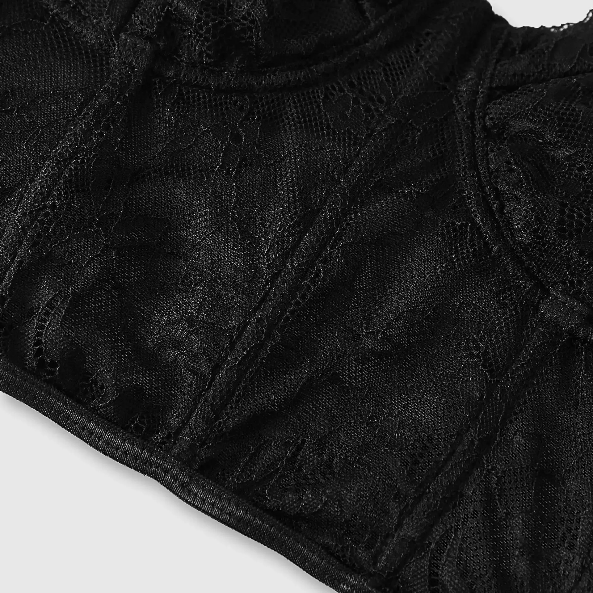Sexy Black Semi Transparent Bra Mesh Push Up Bralet Women's Tube Top Corset Bustier Vest Club Party Crop Top Elegant Lingerie — image 4