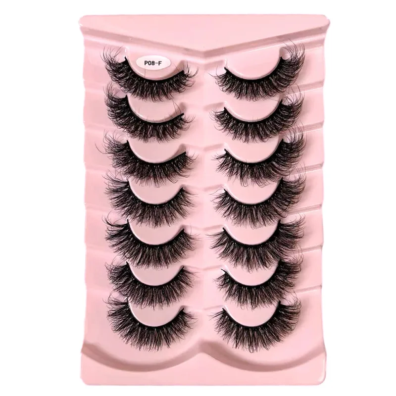 Classic 3D Volume Faux Mink Lashes Natural Look Fluffy False Eyelashes Wispy Cat Eye Lashes Fluffy 3D Mink Lashes