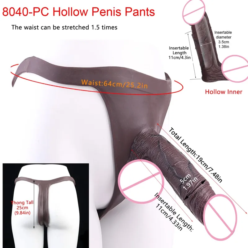 Wearable Extra Large Penis Sleeve Silicon Soft Hollow Penis Panties High-Grade Adult Intimate Toys For Men Adult 18+ Tools