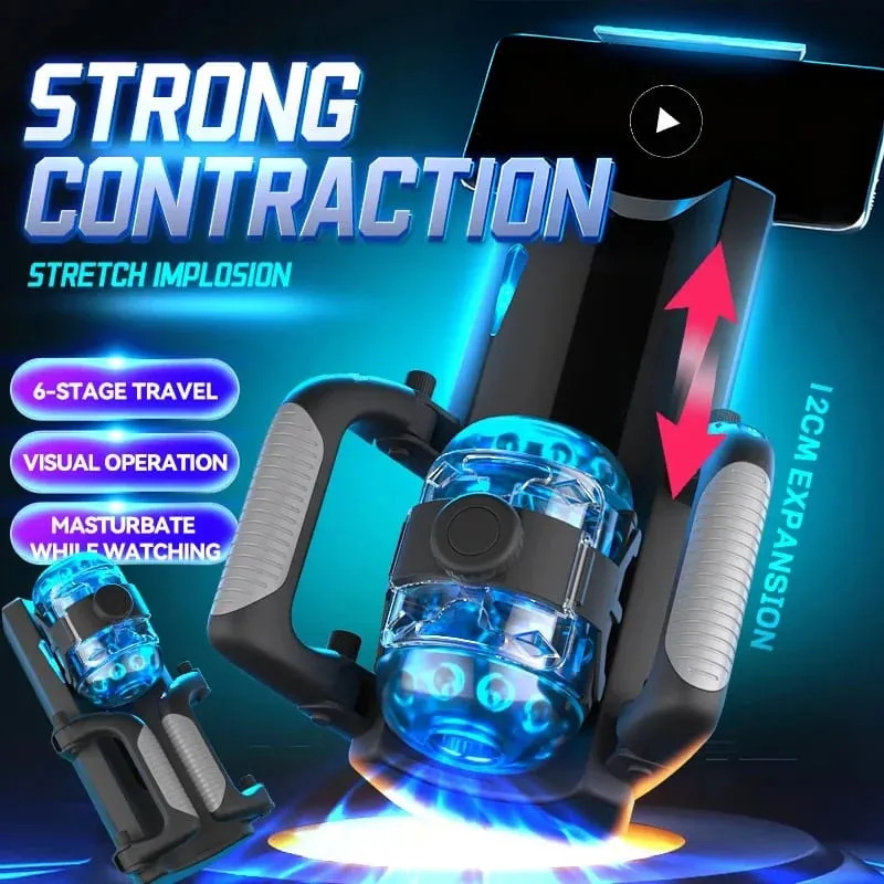 Fully Automatic Handle Masturbator 6-Segment Fixed-point Telescopic Male One-Key Burst Masturbation Cup Trainer Sex Toys for Men — image 2
