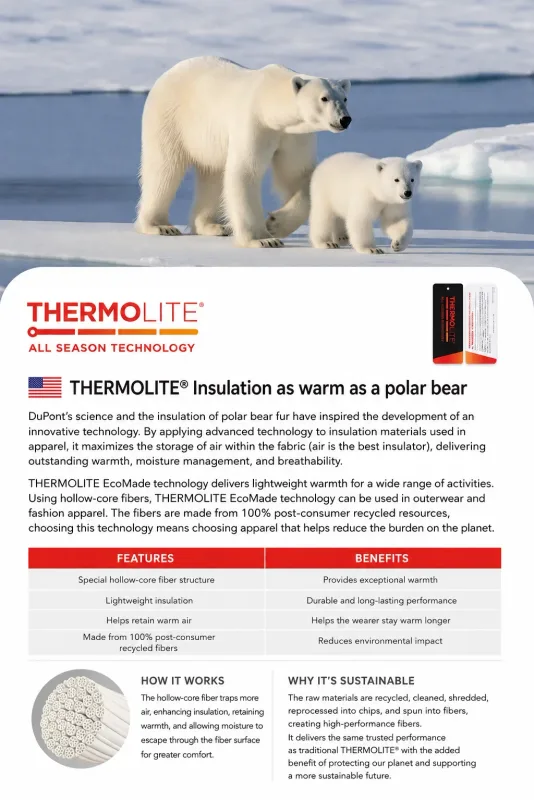Thermolite® هوديي حراري مناسب لجميع المواسم للجنسين، خفيف الوزن وسريع الجفاف، ملابس رياضية شتوية متوسطة الطبقة قابلة للتنفس