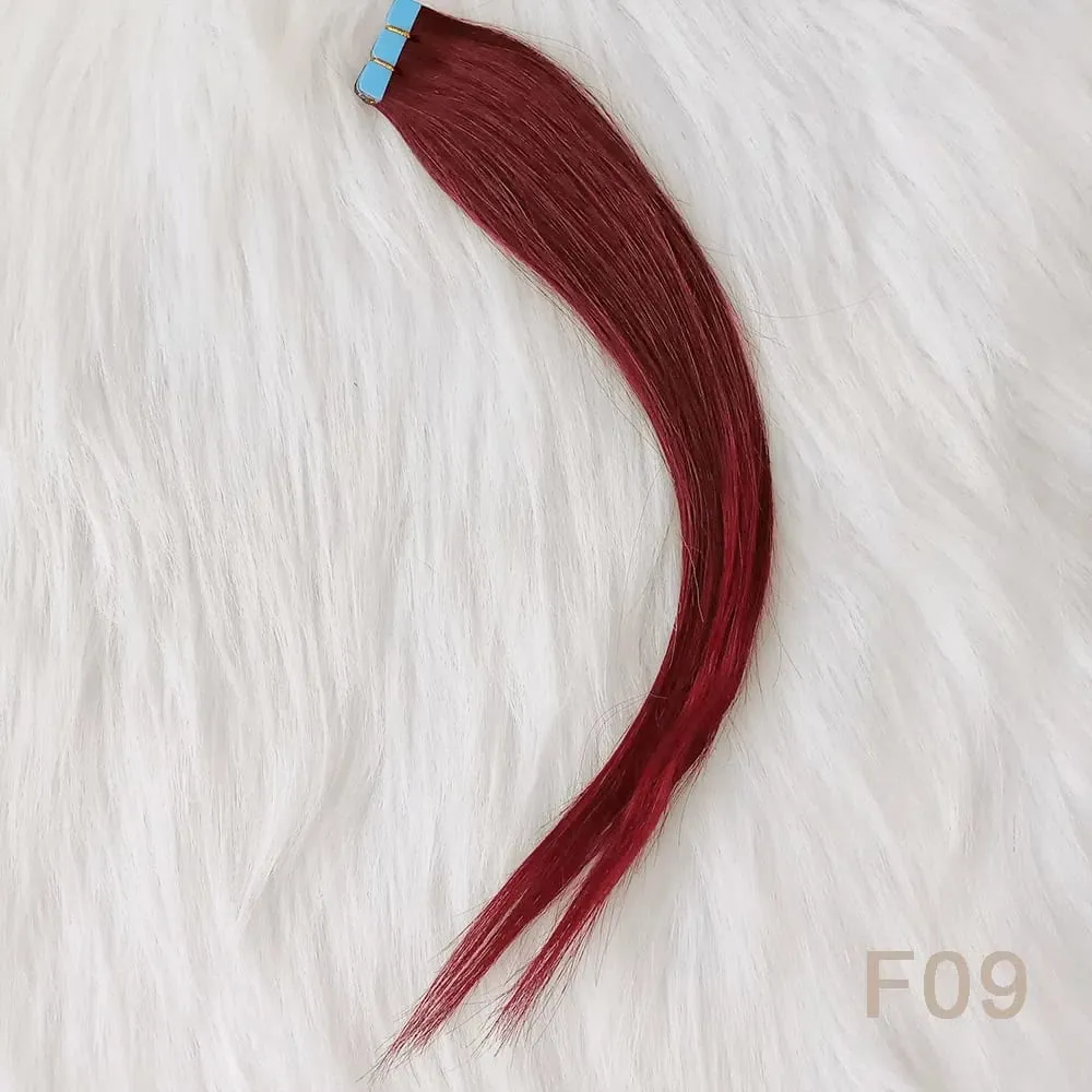 Lavender Purple Mini Tape In Human Hair Extensions 12-24 Inches Micro Tape Hair Seamless Adhesive Hair Pieces For Cosplay