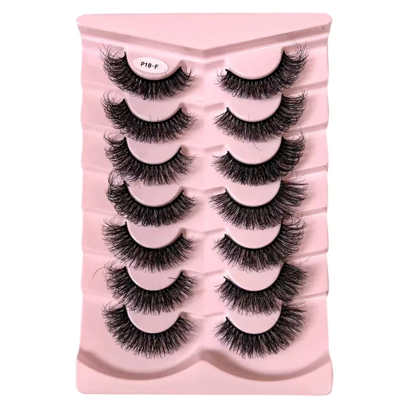 Classic 3D Volume Faux Mink Lashes Natural Look Fluffy False Eyelashes Wispy Cat Eye Lashes Fluffy 3D Mink Lashes