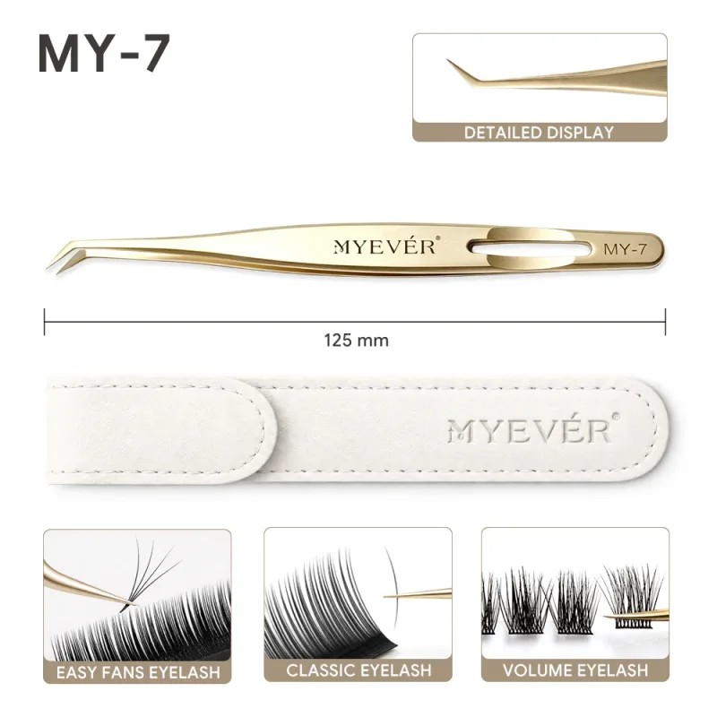 Anti-Slip Eyelash Extension Steel Tweezers High-Density Fiber Tip Eyelash & Eyebrow Professional Precision Makeup Tools