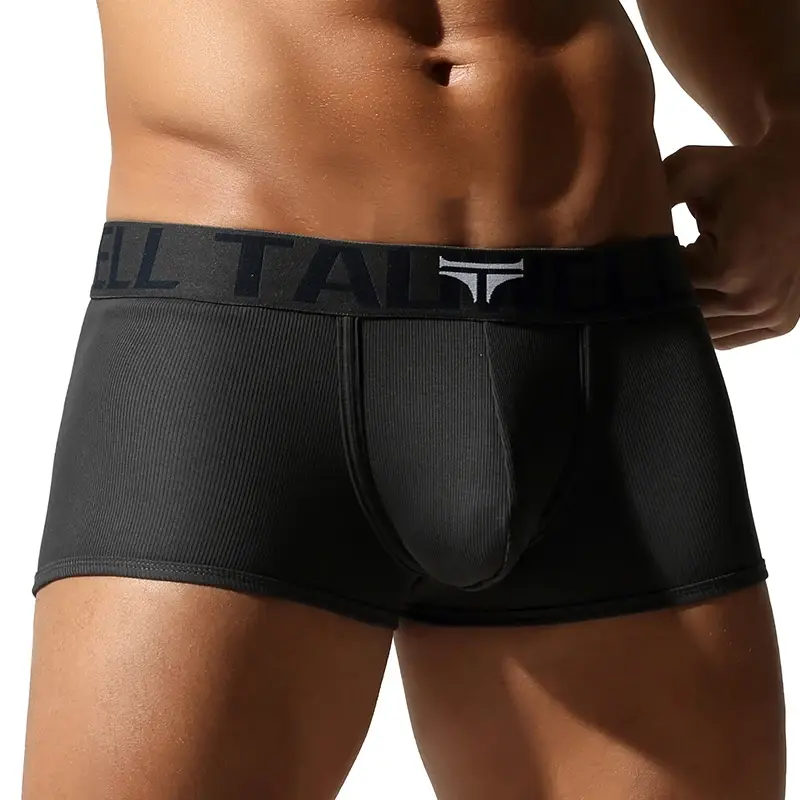 Men's Underwear, High-End Boxer Shorts, Solid Color, High Elasticity, Slim Fit, Breathable