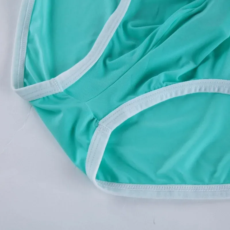 Men's Erotic Briefs Elephant Nose Open Sheath Bikini Gay Sexy Thin Ice Silk Penis Bulge Separate Elastic Quick Dry Sports Tangas