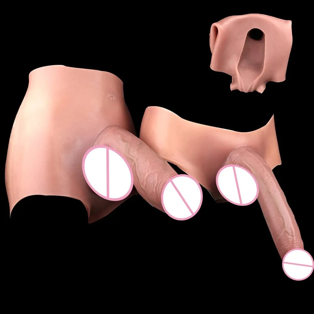 Strap-On Lifelike κάλυμμα πέους насадка на член Large Hollow DildoPants Intimate ενήλικα σεξ παιχνίδι για σεξ ζευγάρια