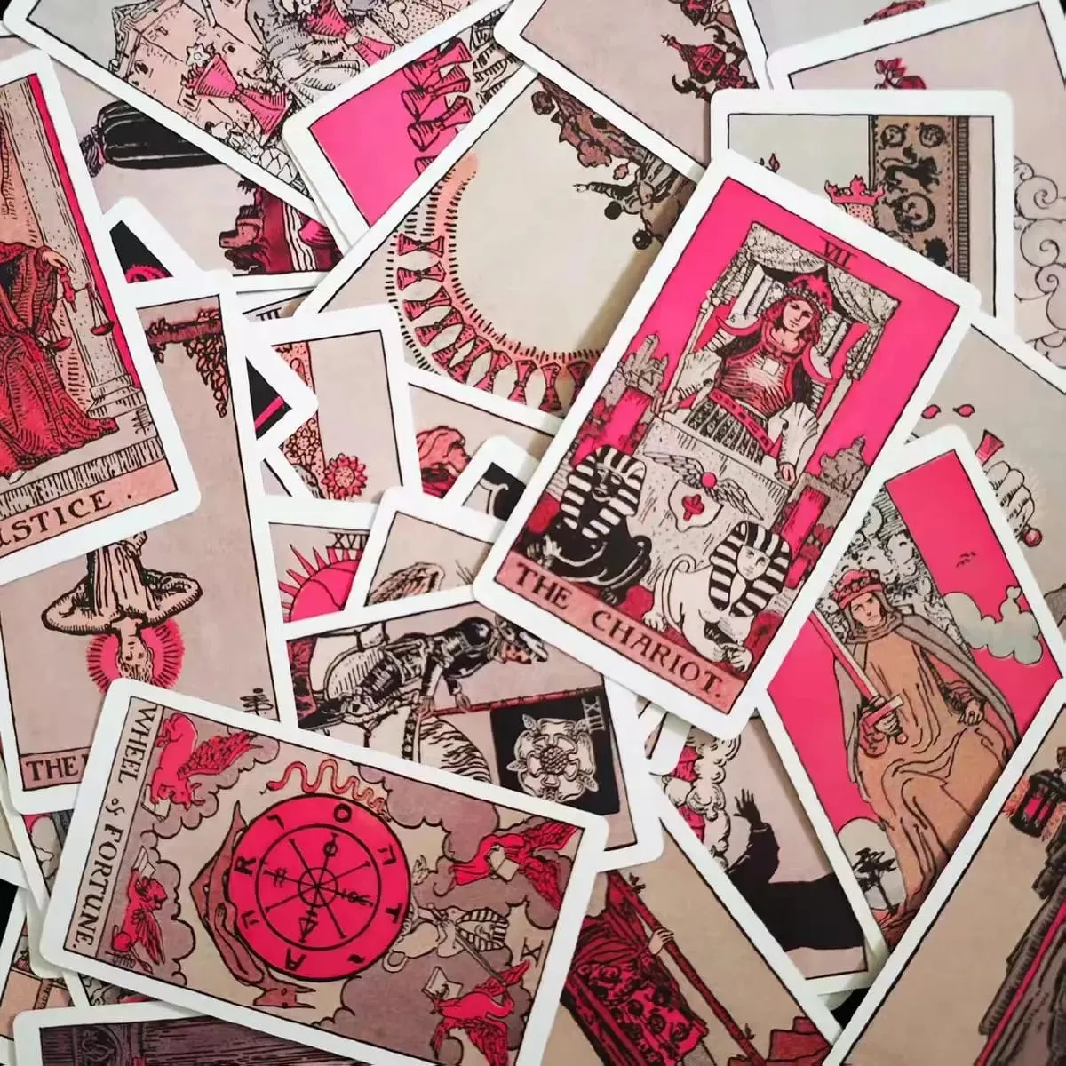 Pink Tarot Cards For Beginners 78PCS Classic Traditional Deck Divination Oracle Witchcraft Spirituality Board Game Women Gift