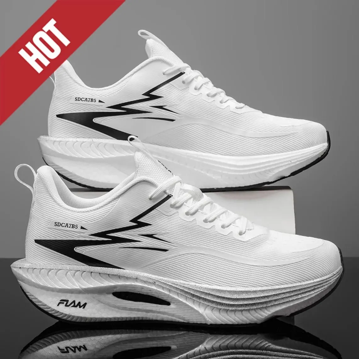 Men Women Carbon Plate Air Cushion Marathon Running Shoes Breathable Lightweight Outdoor Racing Training Sports Sneakers Walking