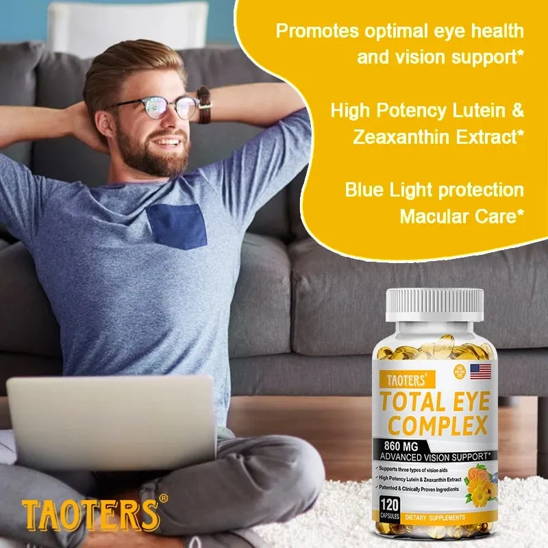 Lutein Göz Kapsülleri 860mg -Sağlıklı Görüşü Desteklemek İçin Zeaksantin Yabanmersini Özü ve A Vitamini Takviyesi Göz Vitaminleri İçerir