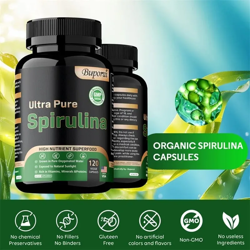 Organic Spirulina - Detoxification Immune System Cardiovascular Antioxidant Improve Digestive Health
