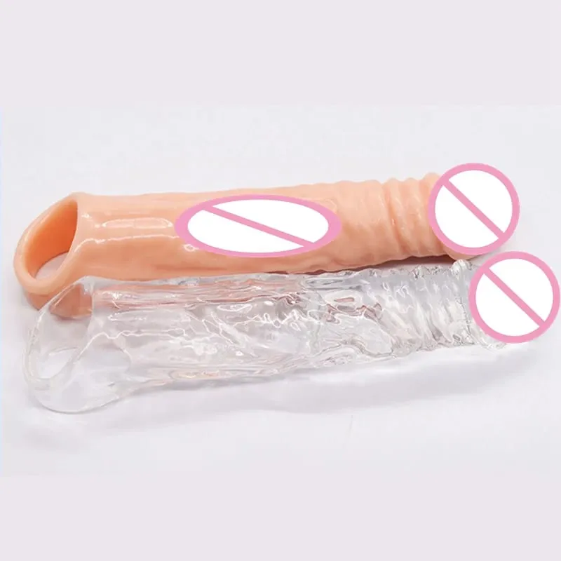 Large Penis Extension Sleeve Reusable Soft and Stretchable Delayed Ejaculation Condoms Male Dildo Extender Male Sex Toys — image 2