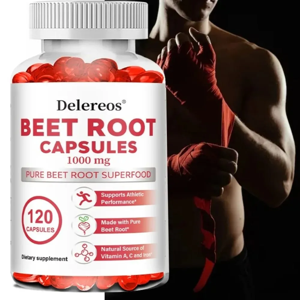 Beetroot Capsules - Supports Digestive Immunity Health Improves Energy Athletic Performance Non-GMO Gluten-free