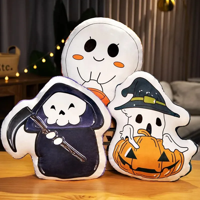 30CM Funny Pumpkin Ghost Cute Elves Skeleton Death Dark Cat Soft Pillow Halloween Home Decoration Sofa Cushion Nap Sleep Toys — image 5