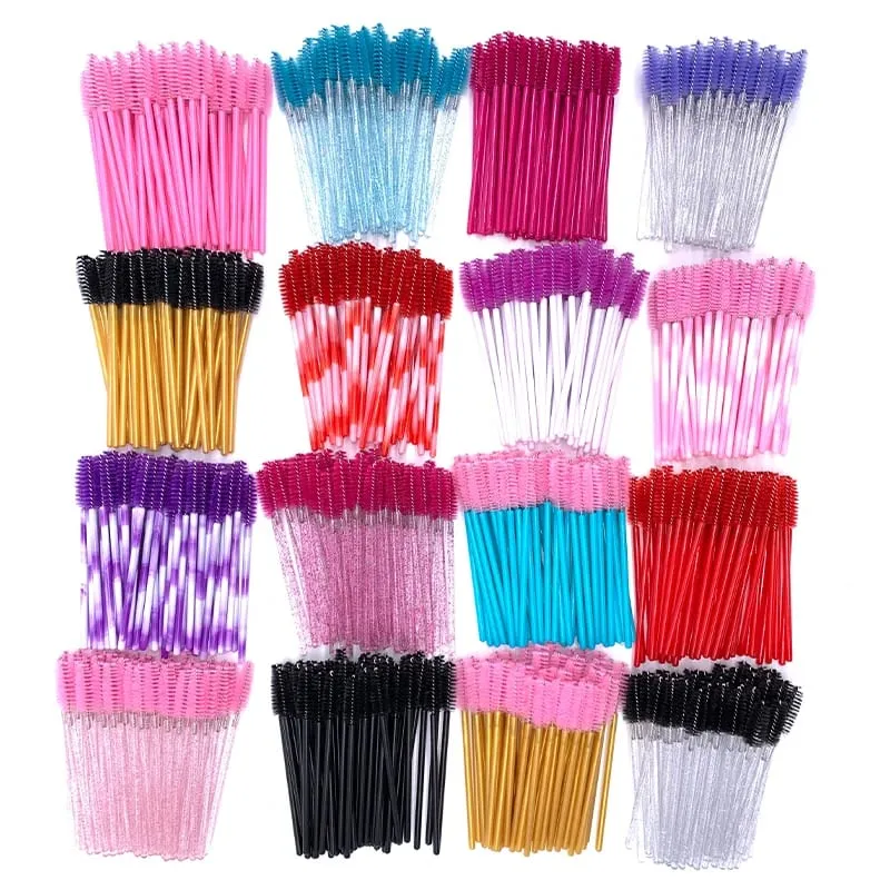 YGirlash 50 個ラッシュ白鳥クリスタルまつげアプリケーター使い捨てダイヤモンドハンドルナイロンマスカラワンドブラシ化粧品ツール