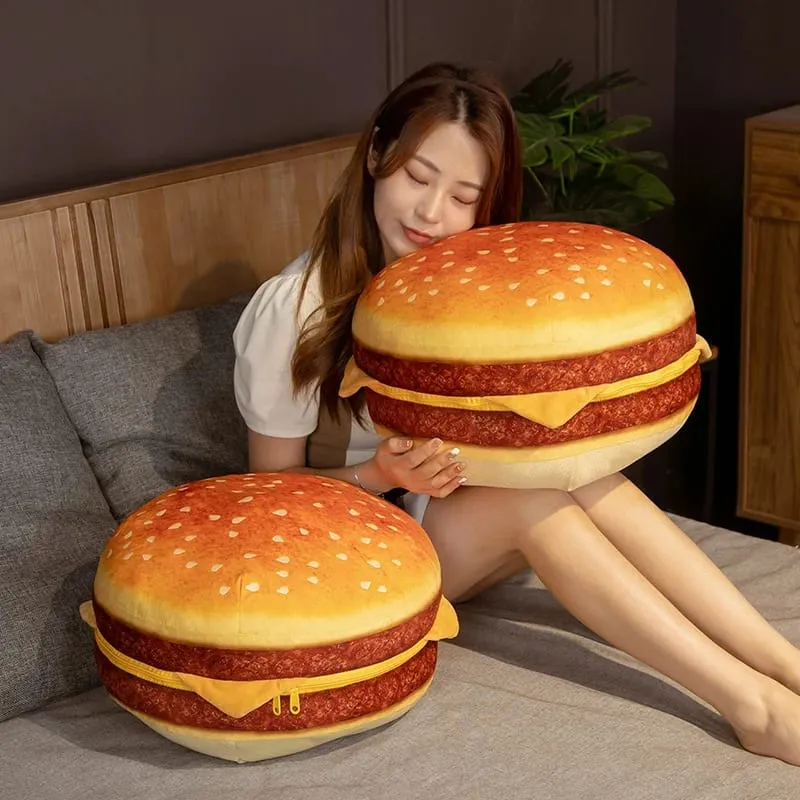 New Creative Burger Plush Toy Soft Padded Plush Cushion Cute Hamburger Pillow Sofa Chair Cushion Boys Girls Kids Birthday Gift — image 2