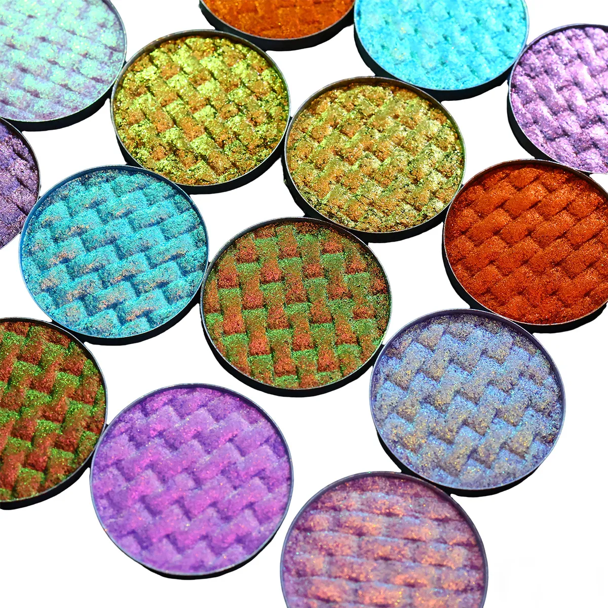 Alluring Chameleon Wet Eyeshadow Palette 26mm Glitter Luminous Metallic Highly Pigmented Multichrome Eyeshadow Aurora Fair