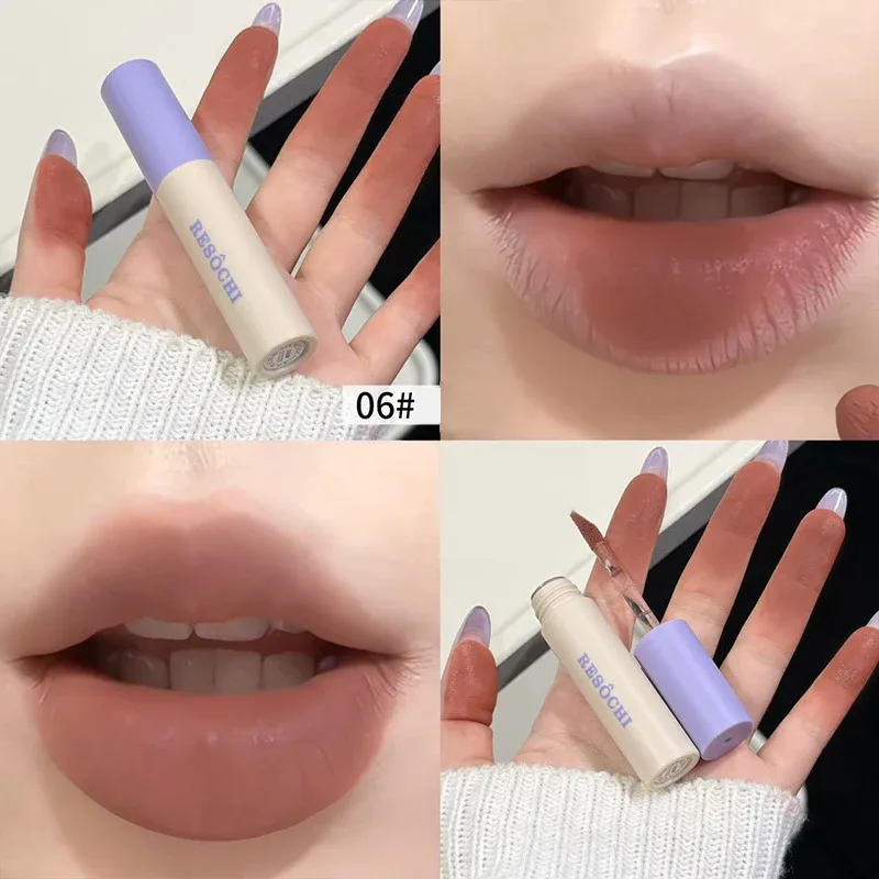 Bean Paste Pink Lip Mud Matte Velvet Red Brown Lip Gloss Moisturizer Waterproof Lasting Non Drying Non-Stick Cup Lip Tint Makeup — image 12