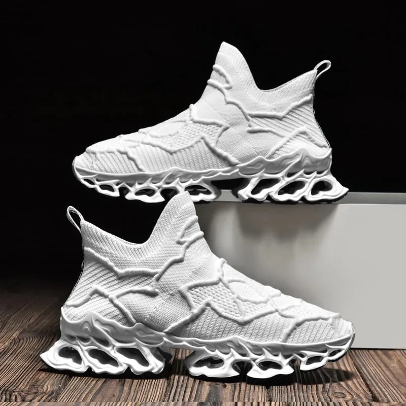 Men's Blade Type Shoes Breathable Shock Absorption Running Shoes Non-Slip Shoes For Jogging Tennis Gym Casual Walking Sneakers