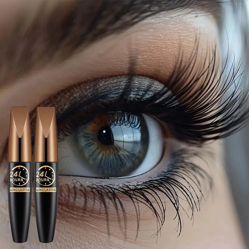 2pcs/set 8D Curling Waterproof Mascara Long Lasting Fiber Formula Boosts Lash Volume & CurTravel-friendly Design Eye Makeup — image 1