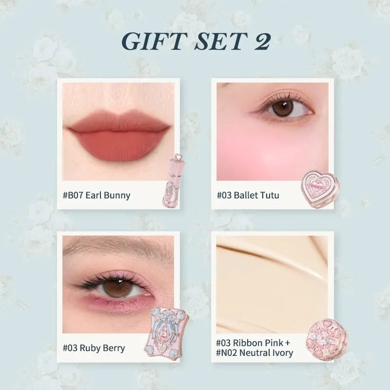 Flower Knows Bunny Garden Collection Gift Sets Makeup Lip Cream Blush Cushion Cream Foundation Makeup Kit Full Professional