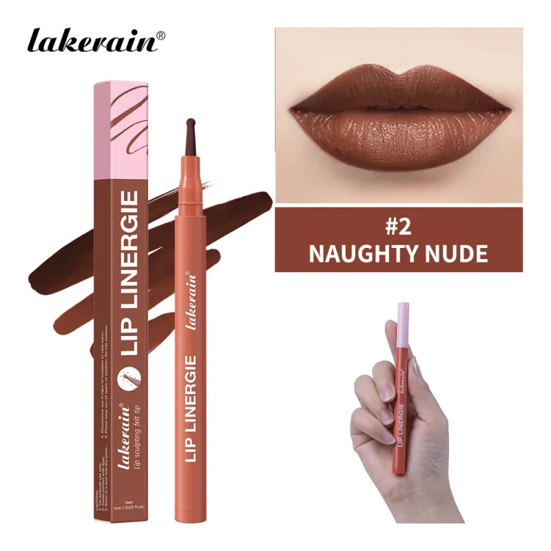 2-in-1 Lip Contour Lip Stain Pen Smudge-proof Non-stick Cup Moisturizing Lip Makeup Cosmetic Dual-Sided Tip Lip Stain & Liner — image 18