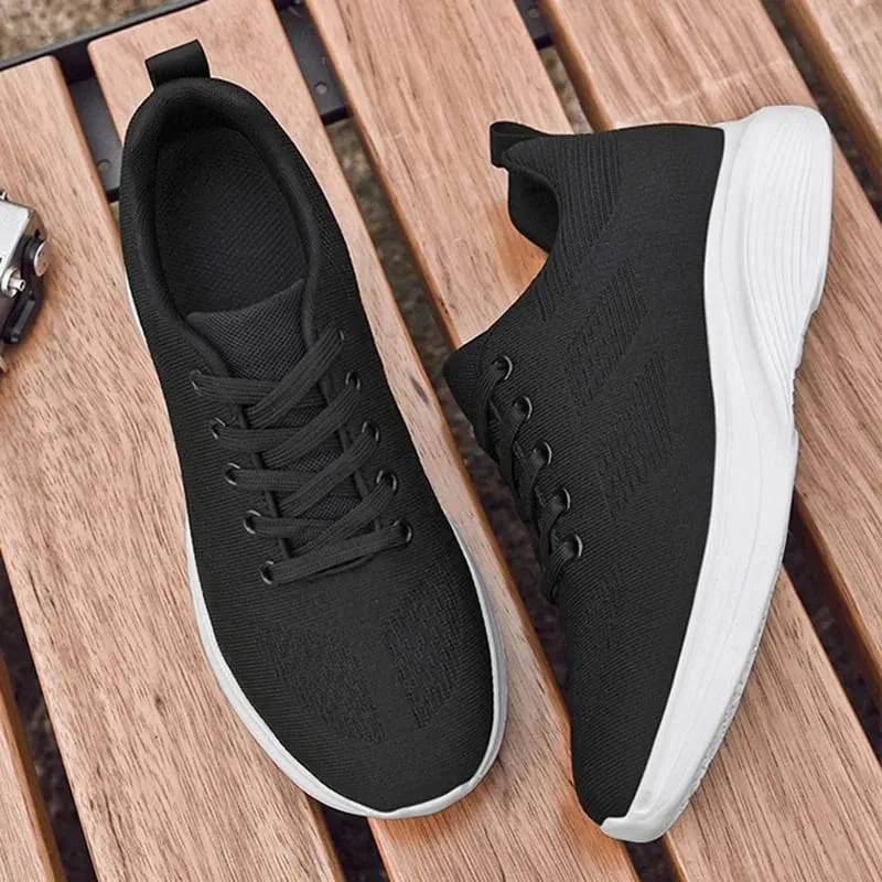 Flying Weaving Breathable Increase 8/10cm Invisible Height Increasing Casual Sneakers Men All Match Non-Slip Soft Walking Shoes