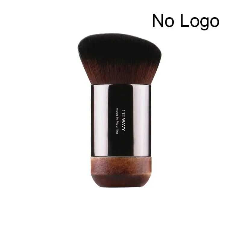 1 kus #112 Přenosný úhlový plochý štětec na make-up Přírodní dřevo Leštící podkladový kryt Profesionální štětce na make-up