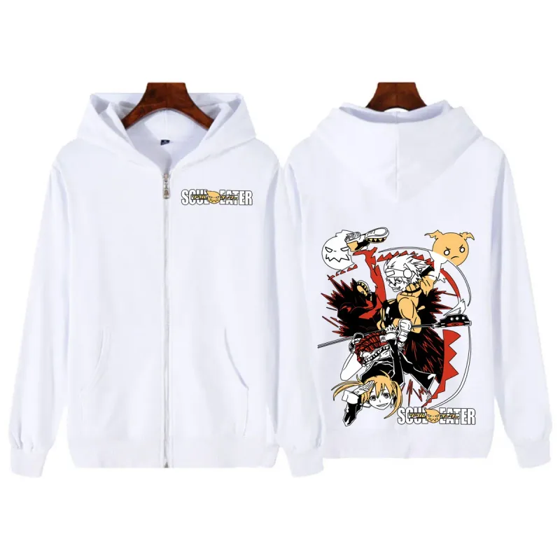 Anime Soul Eater MAKA ALBARN Zipper Hoodie Pakaian Wanita Lelaki Lucu Fesyen Pakaian Bersaiz Besar Pakaian Jalan Lengan Panjang Kasual