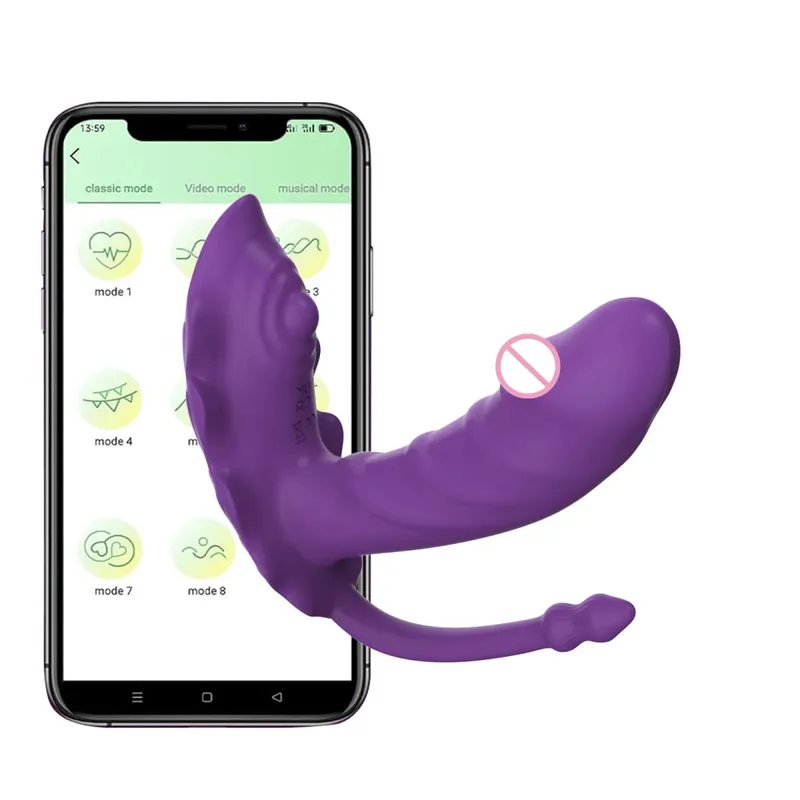 Wearable G Spot Dildo Vibrator Long Distance App Remote Control Panty Butterfly 9 Vibrating Mode Female Adult Sex Toys for Women