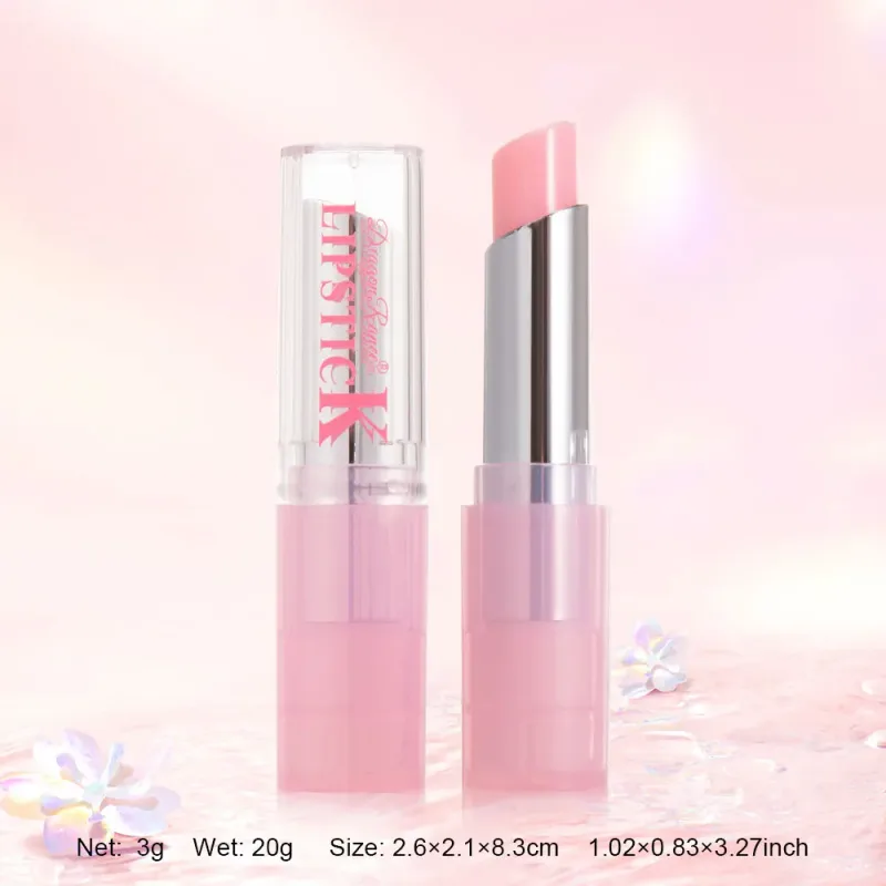 Color Lip Balm Moisturizing Glossy Waterproof Long-Lasting Pink Lip Balm with Shiny Effect Suitable for All Skin Types Soothing a