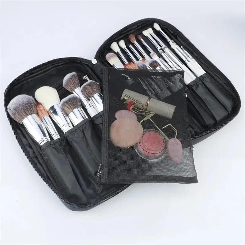 Makeup Brush Storage Bag Cosmetic Makeup Tools Handbag Large Capacity Makeup Brushes Storage Bags Comestic Tools Zipper Pouch — image 1