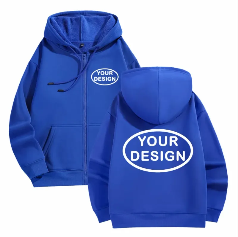 Customize Your Logo Zipper Sweatshirt For Men And Women Loose Casual Fashionable Long Sleeved Sportswear Personalized Embroidery — image 9