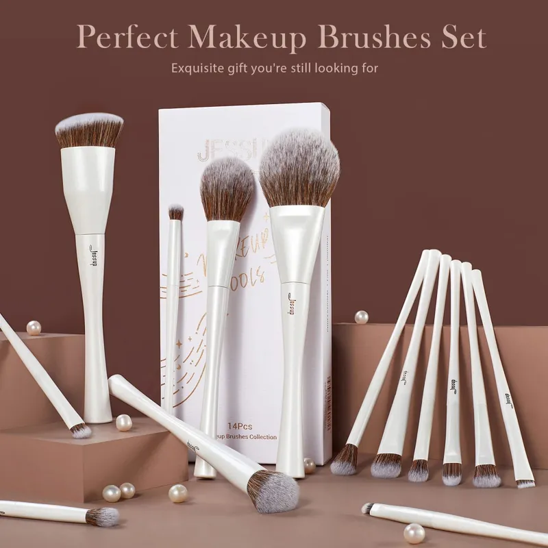 Jessup Makeup Brushes Set 4-14pcs Make up Brushes Premium Synthetic Foundation Concealer Powder Eyeshadow Blending Brush T343