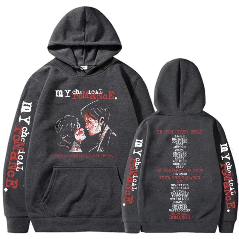 Rock Band My Chemical Romance Hoodies Three Cheers for Sweet Revenge Gothic Hooded Sweatshirts Men's Women Oversized Pullovers