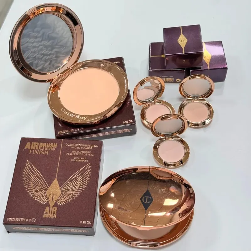 Charlotte Tilbury Airbrush Flawless Finish Smoothing Pore-blurring Makeup CT Limited Edition Silver Disk Setting Powder Cosmetic