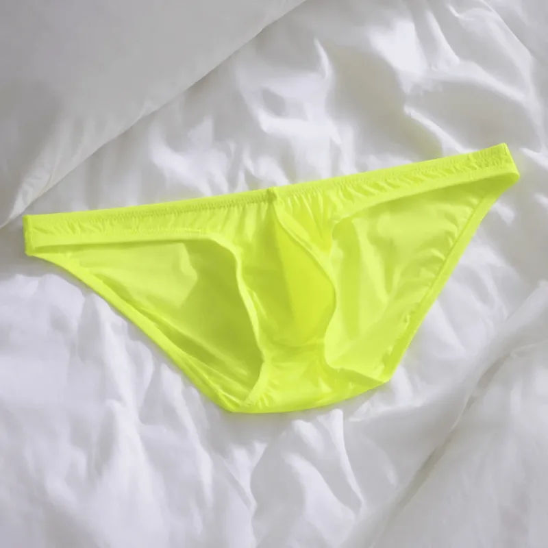 Breathable Low Waist Ice Silk Briefs Transparent Lingerie Bikini Briefs Ultra-Thin Mesh Men's Triangle Panties Summer