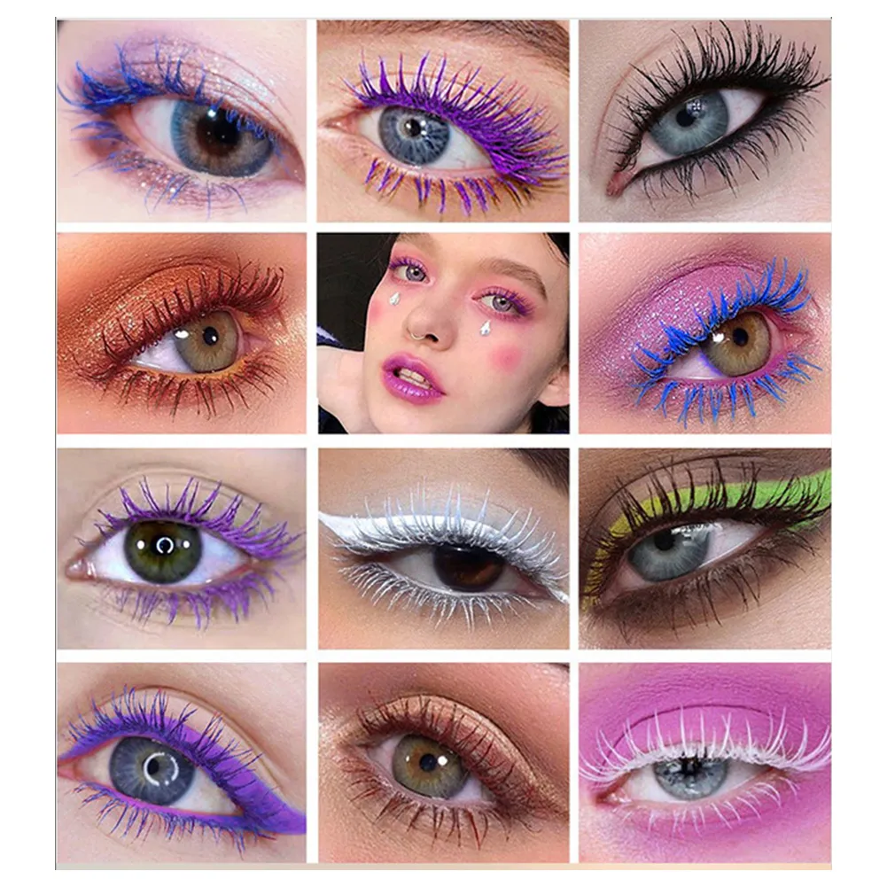 12 Colors Colored Mascara Waterproof Long-lasting Volumizing Curling Non-flaking Rainbow Eye Makeup Purple Blue Pink Green Red — image 7