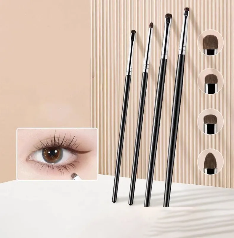 2/4pcs Eyeshadow Brush Set Soft Horse Hair Eyelid Highlighter Lying Silkworm Makeup Brushes Eyes Make Up Tools — image 2