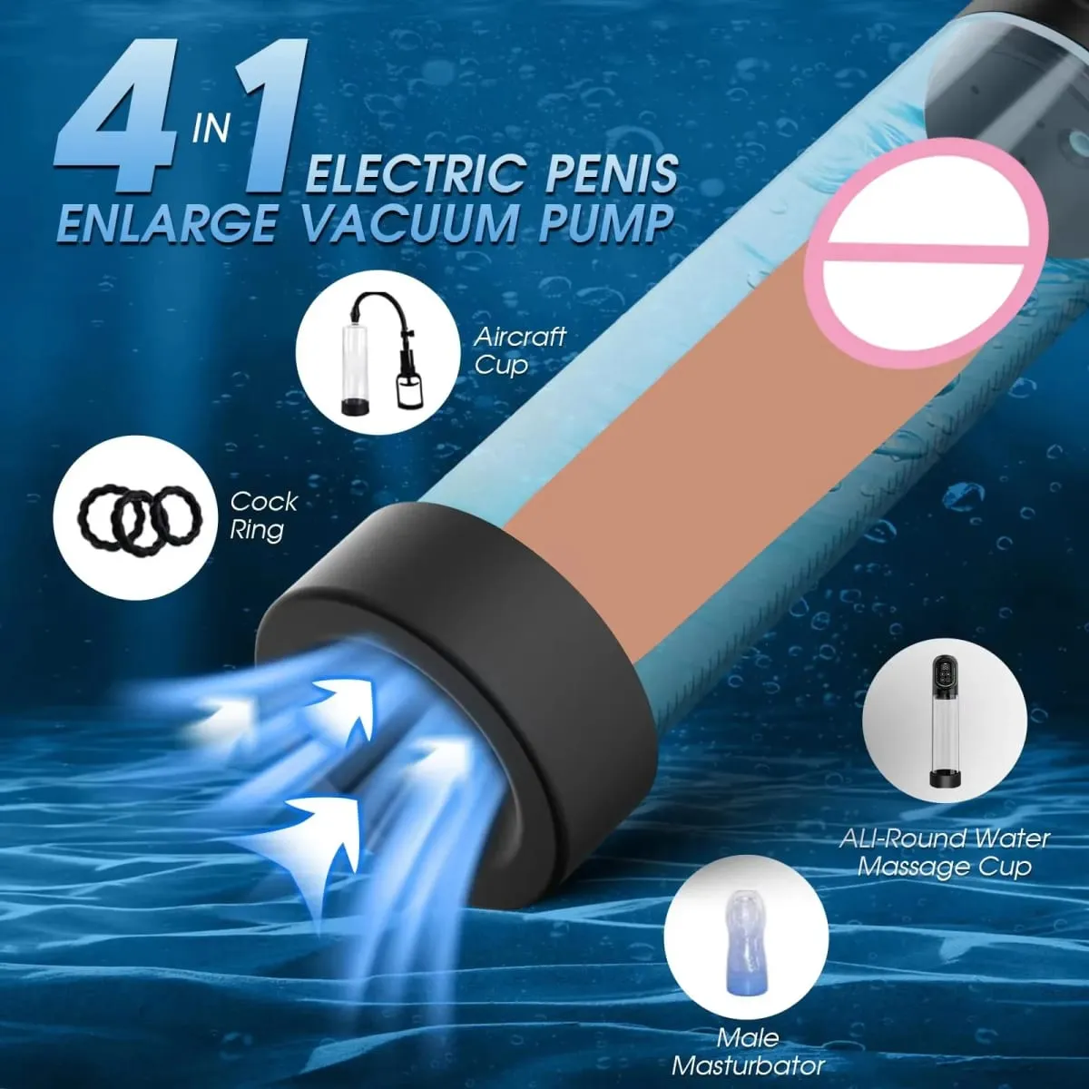 Male Sex Toy Electric Penis Enlargement Vacuum Pump Rechargeable Automatic High-Vacuum Penis Enlargement and Lengthening Pump