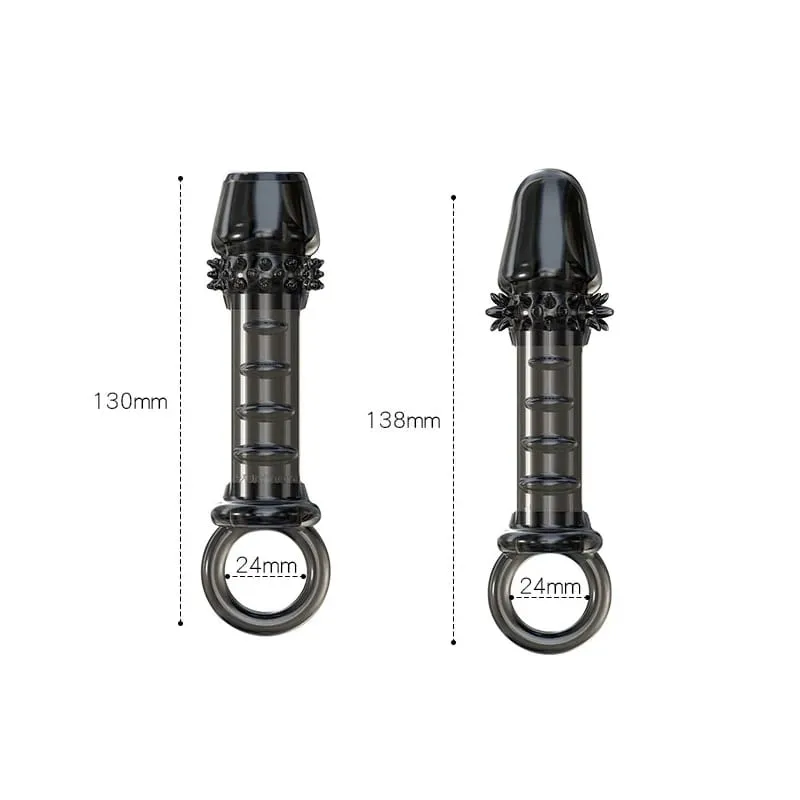 Penis Extender Delay Ejaculation Reusable Penis Sleeve Silicone Cover Enlargement Sex Toys For Men Semen Lock Ring Sex Shop 18+